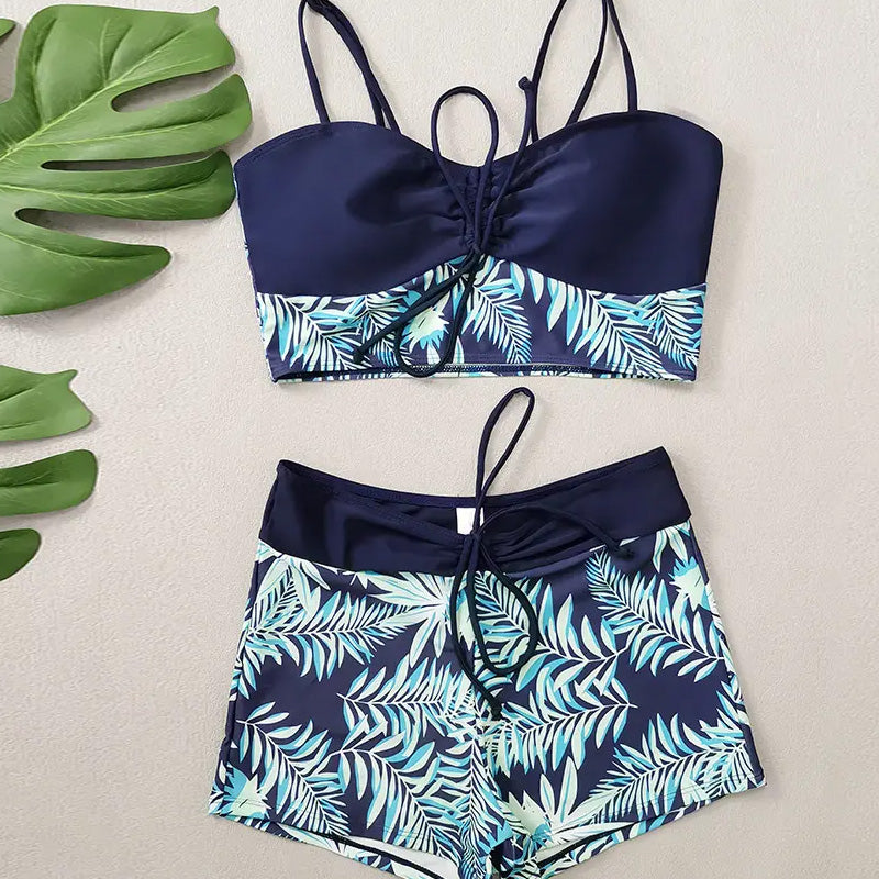 👙Costum de baie imprimat din două piese pentru femei-11