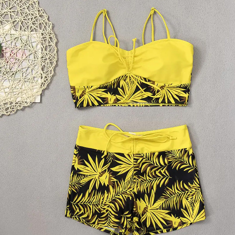 👙Costum de baie imprimat din două piese pentru femei-12