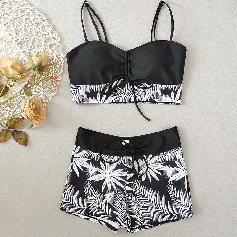 👙Costum de baie imprimat din două piese pentru femei-13