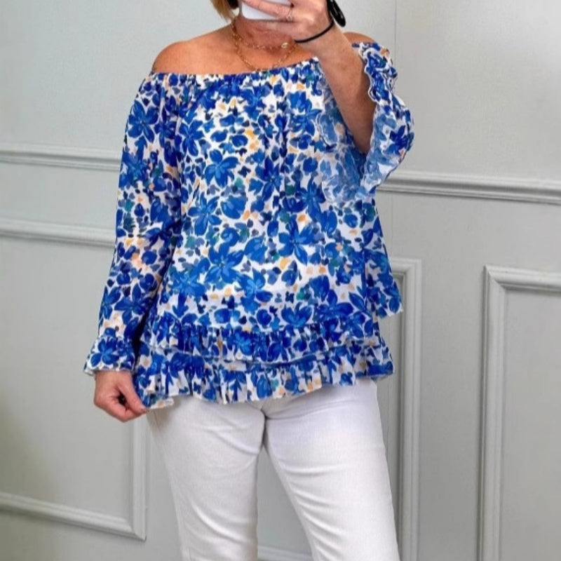 👗✨2026 Nou model la modă, bluză din șifon cu imprimeu