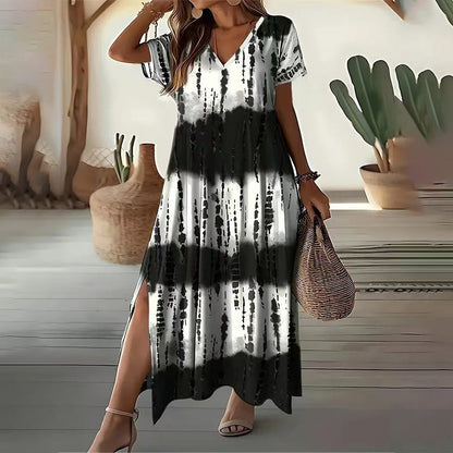 💖Rochie casual cu decolteu în V și gradient pentru femei