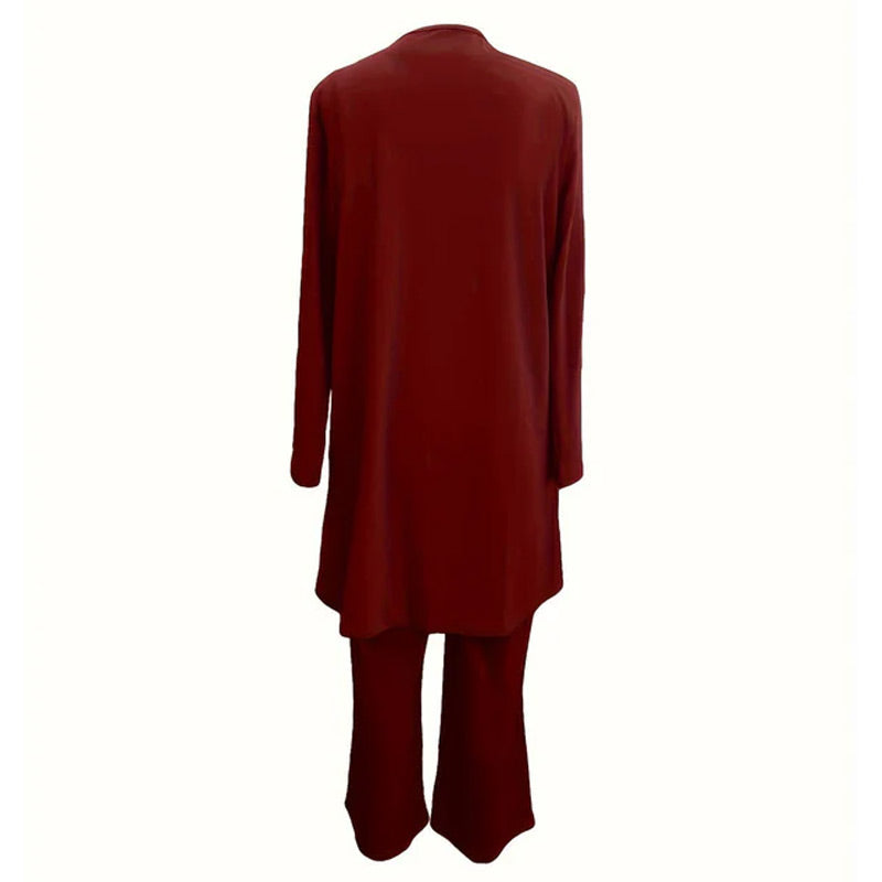 Set elegant pentru femei, cu croială lejeră, 3 piese👚👖-7