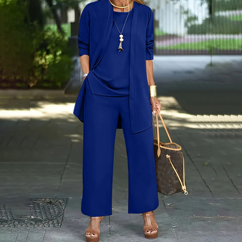 Set elegant pentru femei, cu croială lejeră, 3 piese👚👖-16
