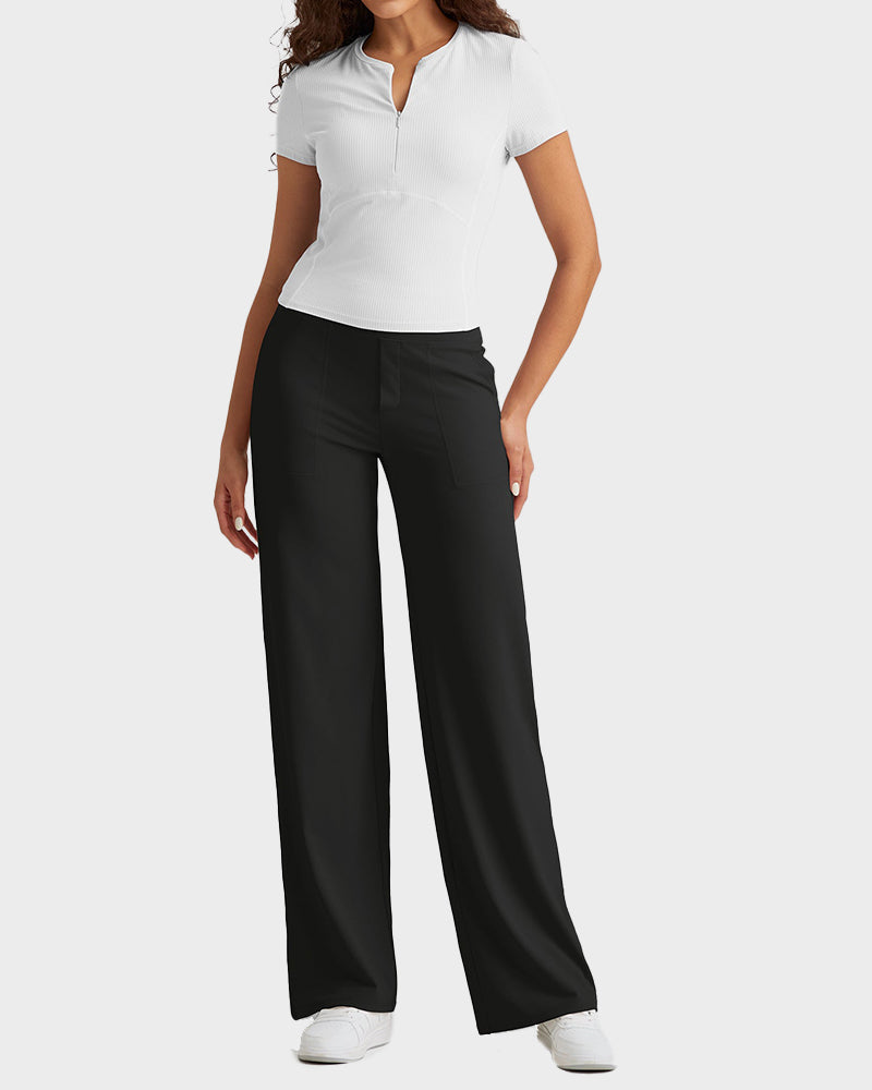 💖PROMOTIE DE ZIUA DE AZI - 50% REDUCERE 💖 Pantaloni largi casual pentru yoga, cu talie înaltă, pentru femei-2
