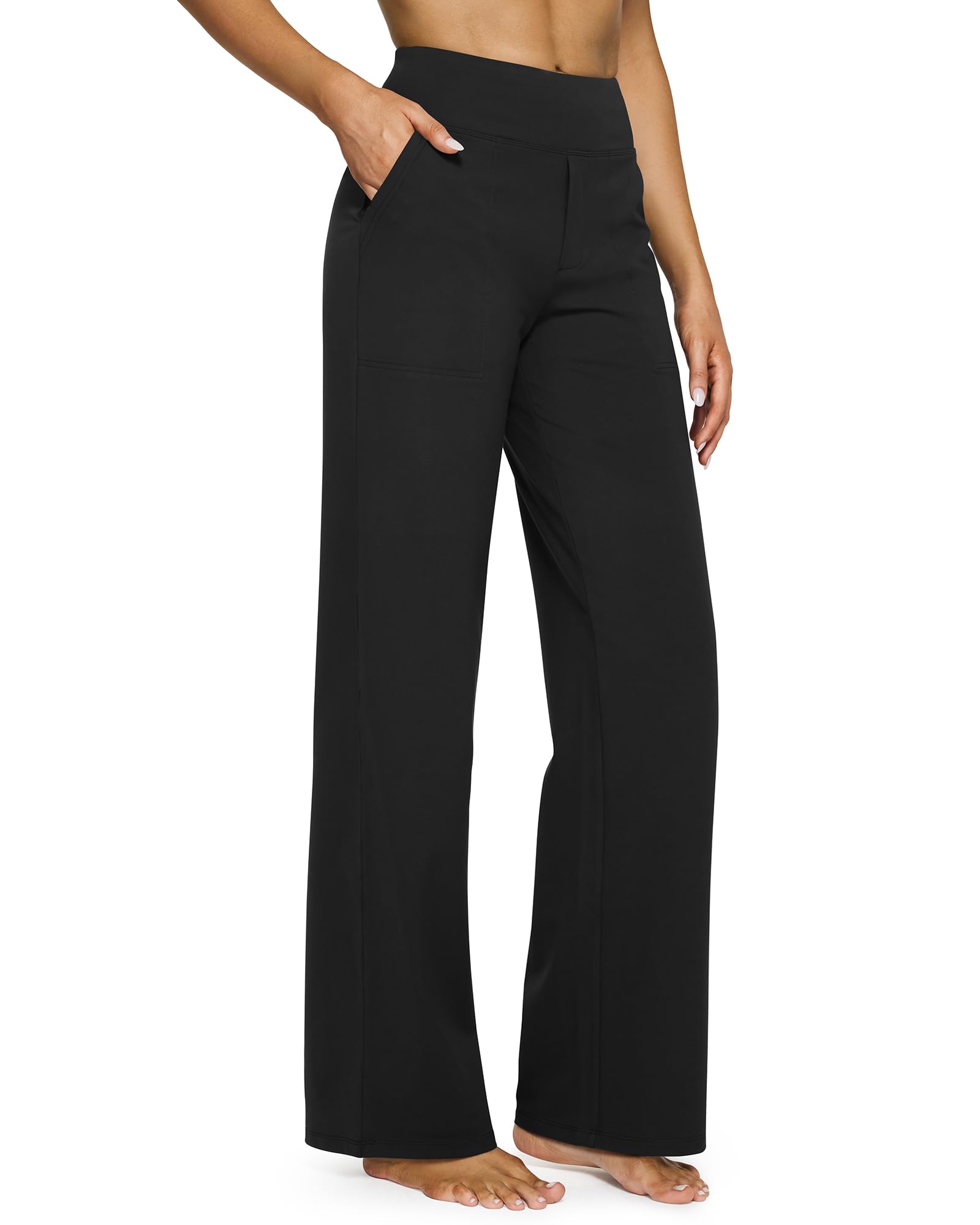 💖PROMOTIE DE ZIUA DE AZI - 50% REDUCERE 💖 Pantaloni largi casual pentru yoga, cu talie înaltă, pentru femei-6