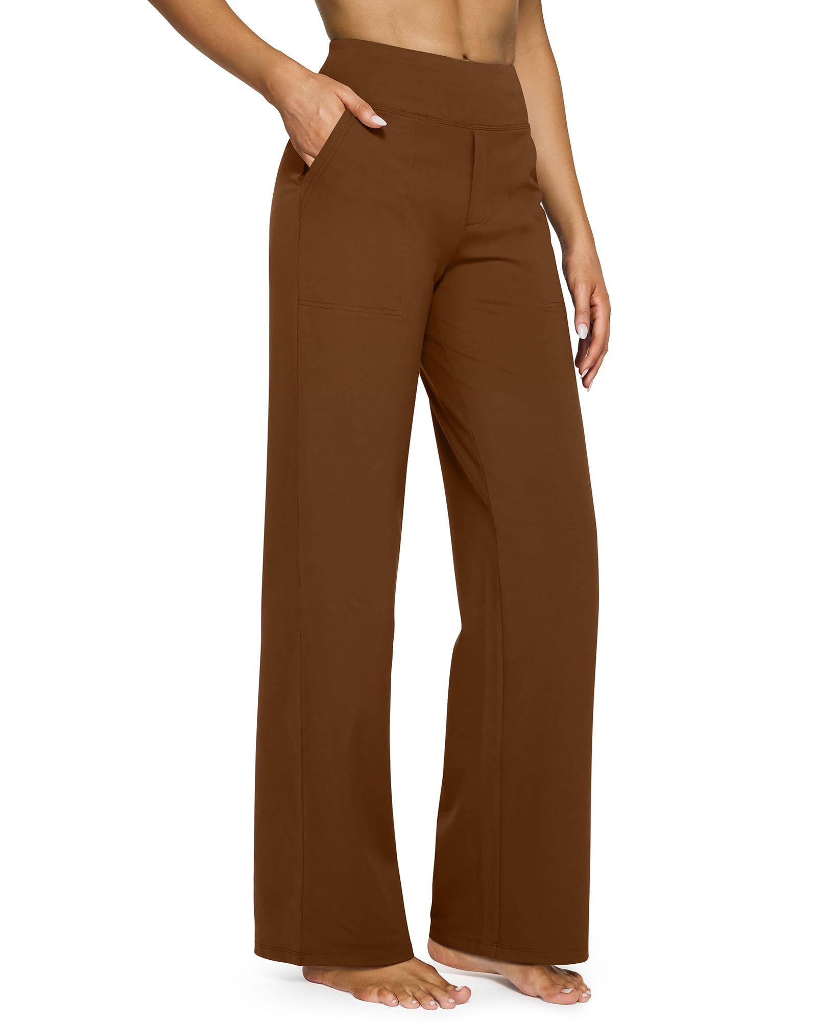 💖PROMOTIE DE ZIUA DE AZI - 50% REDUCERE 💖 Pantaloni largi casual pentru yoga, cu talie înaltă, pentru femei-4
