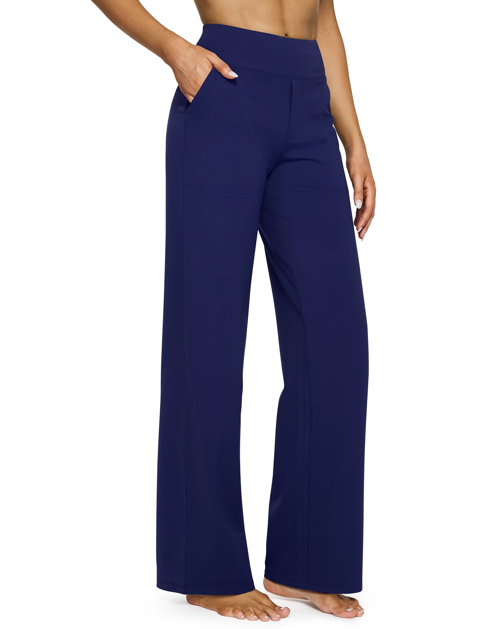 💖PROMOTIE DE ZIUA DE AZI - 50% REDUCERE 💖 Pantaloni largi casual pentru yoga, cu talie înaltă, pentru femei-5