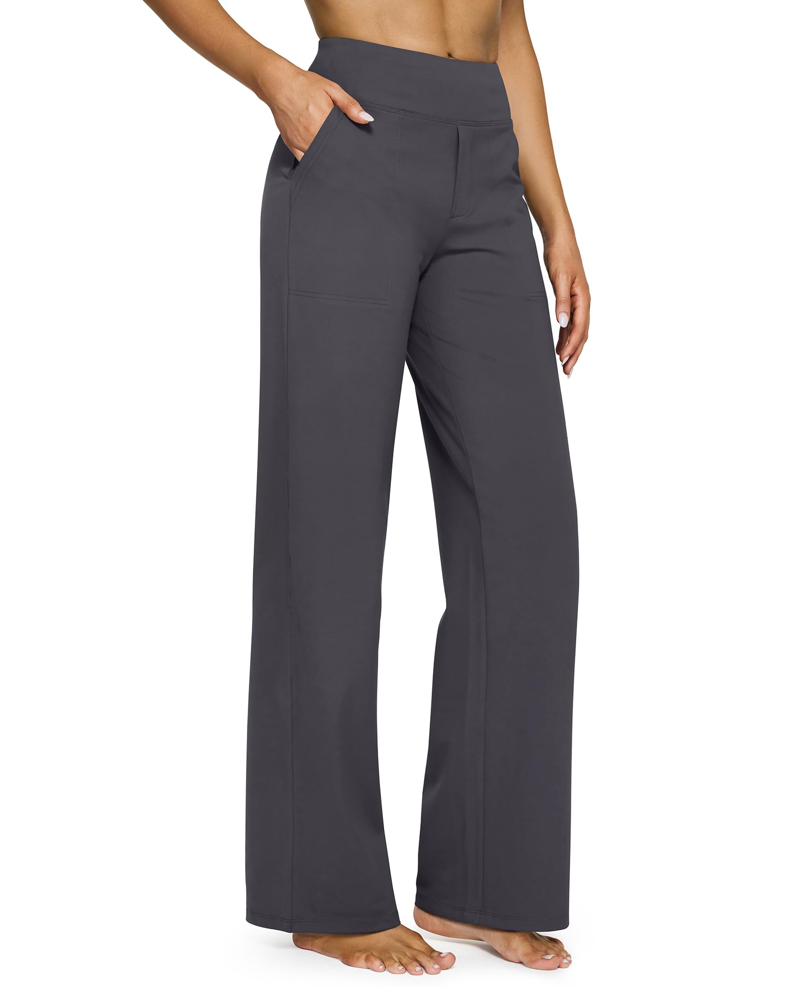 💖PROMOTIE DE ZIUA DE AZI - 50% REDUCERE 💖 Pantaloni largi casual pentru yoga, cu talie înaltă, pentru femei-8