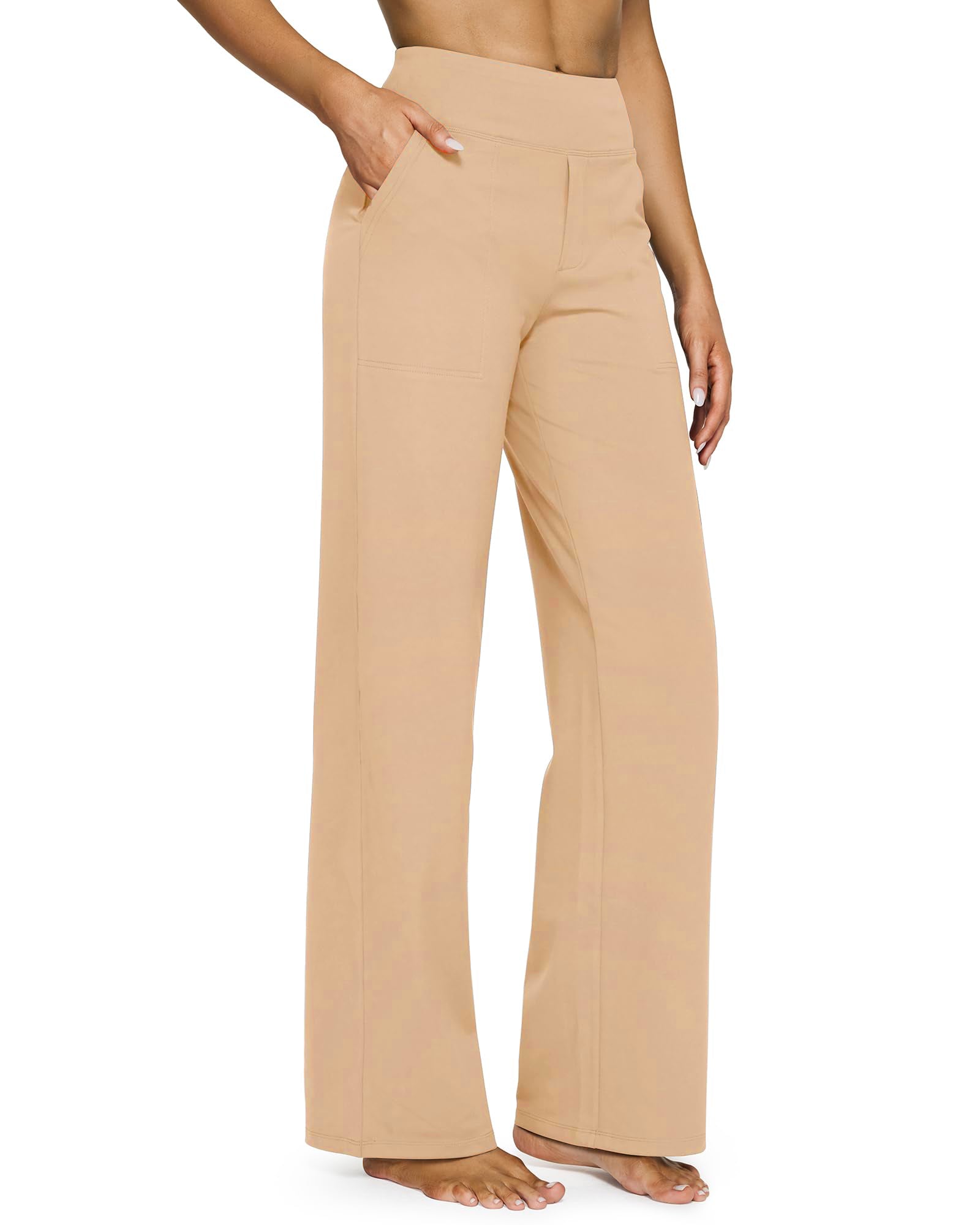 💖PROMOTIE DE ZIUA DE AZI - 50% REDUCERE 💖 Pantaloni largi casual pentru yoga, cu talie înaltă, pentru femei-10