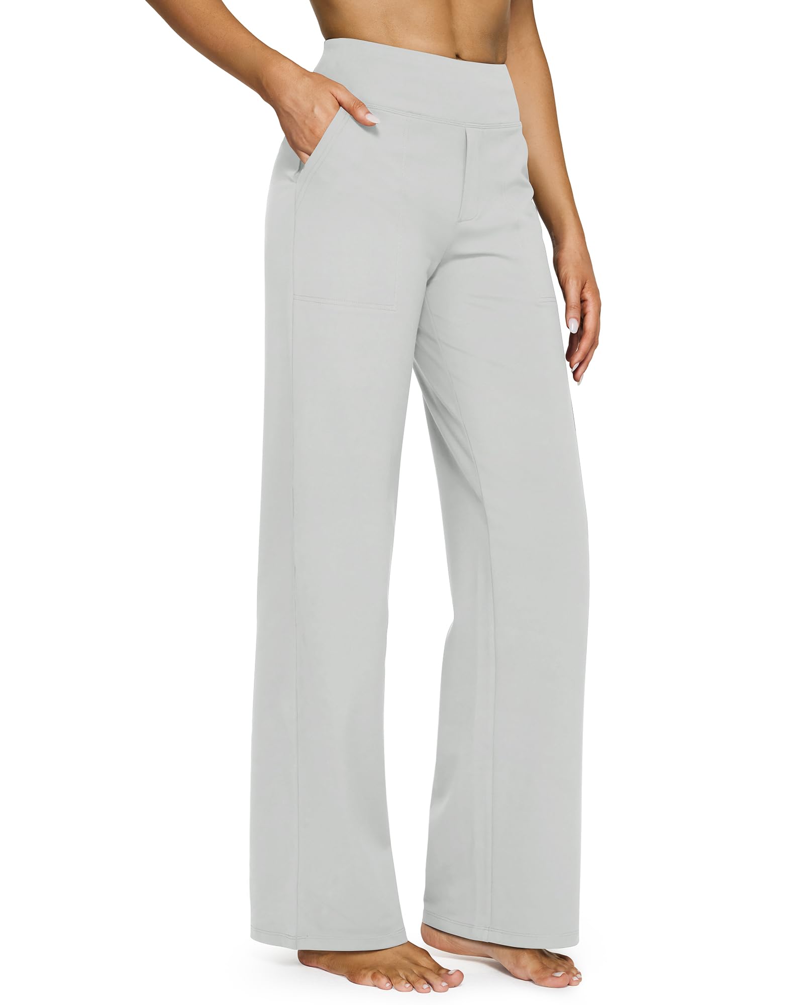 💖PROMOTIE DE ZIUA DE AZI - 50% REDUCERE 💖 Pantaloni largi casual pentru yoga, cu talie înaltă, pentru femei-11