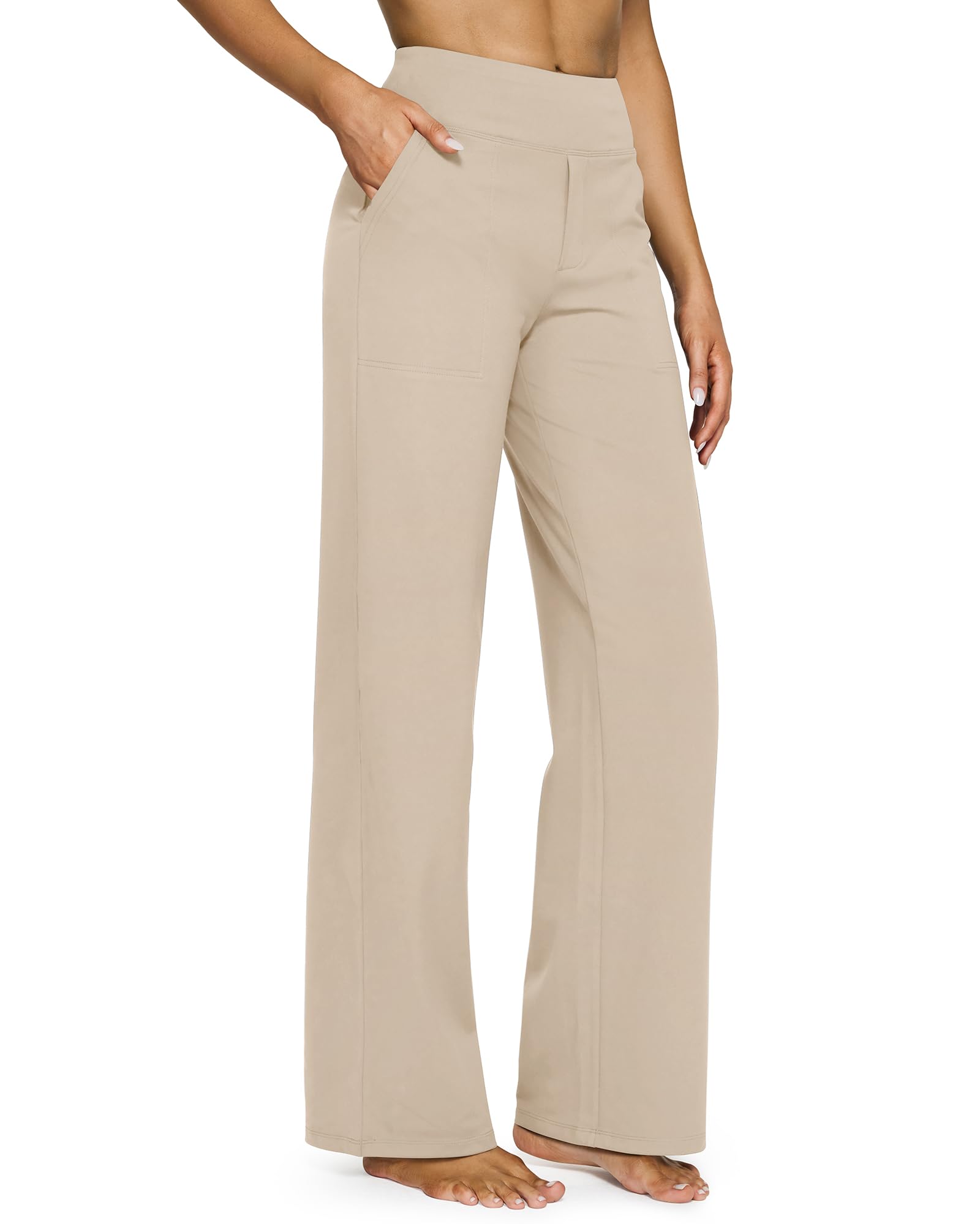 💖PROMOTIE DE ZIUA DE AZI - 50% REDUCERE 💖 Pantaloni largi casual pentru yoga, cu talie înaltă, pentru femei-12