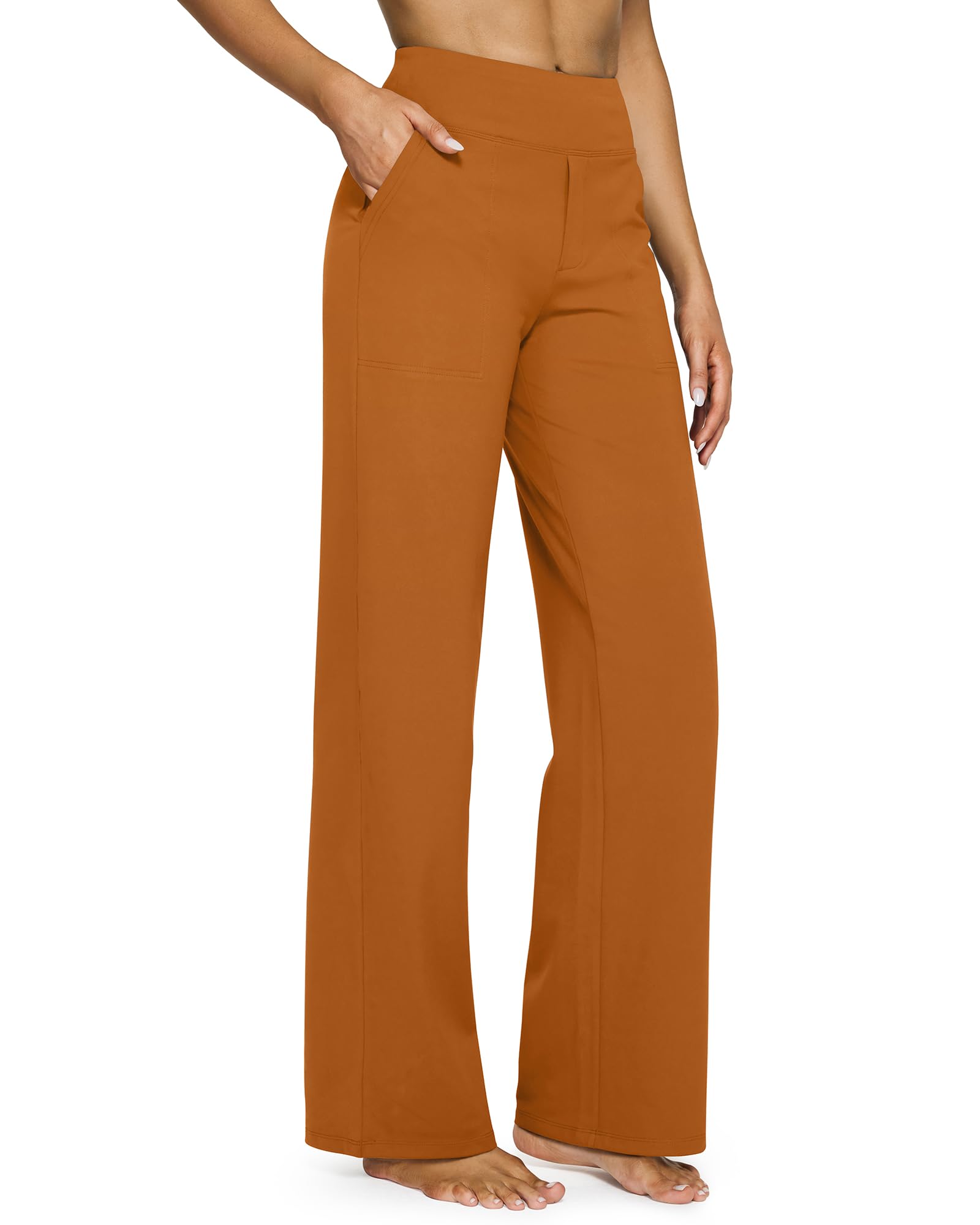 💖PROMOTIE DE ZIUA DE AZI - 50% REDUCERE 💖 Pantaloni largi casual pentru yoga, cu talie înaltă, pentru femei-16