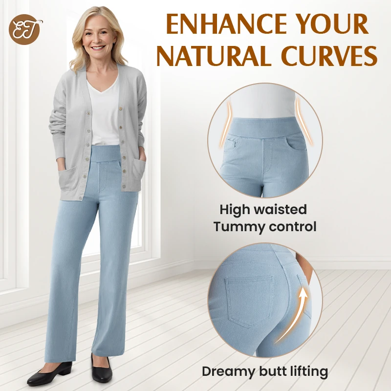 💖PROMOTIE DE ZIUA DE AZI - 50% REDUCERE 💖 Pantaloni largi casual pentru yoga, cu talie înaltă, pentru femei-18