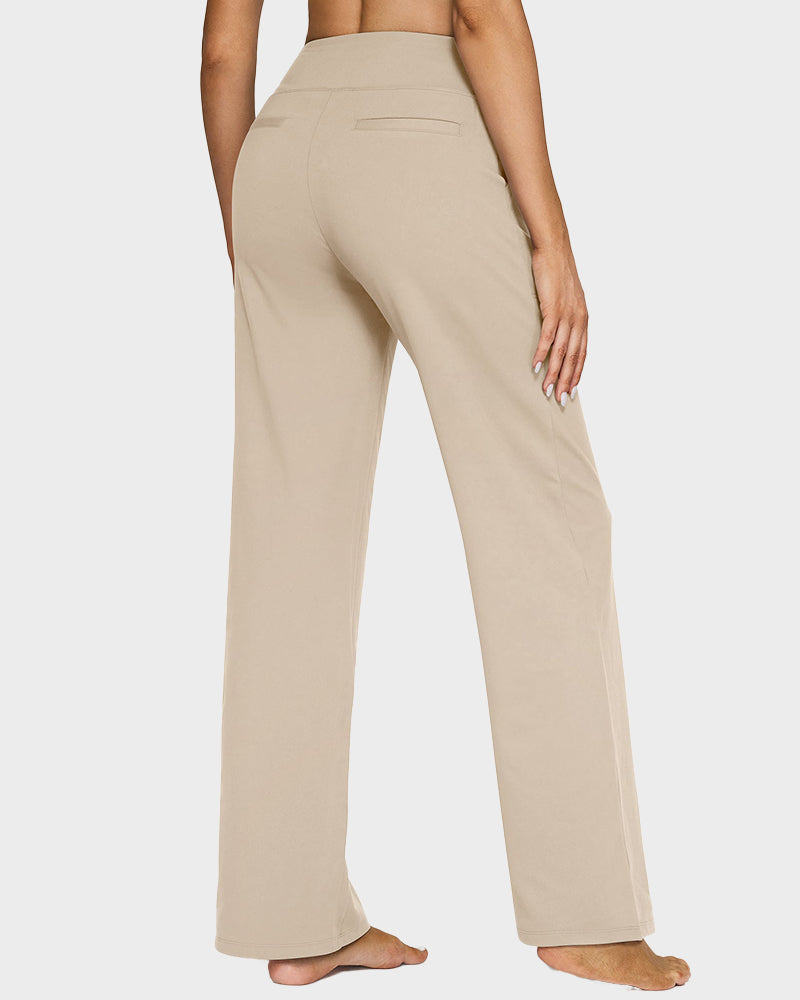 💖PROMOTIE DE ZIUA DE AZI - 50% REDUCERE 💖 Pantaloni largi casual pentru yoga, cu talie înaltă, pentru femei-22