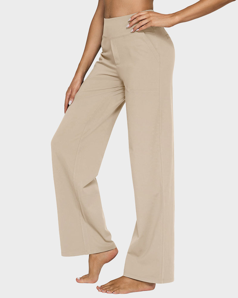 💖PROMOTIE DE ZIUA DE AZI - 50% REDUCERE 💖 Pantaloni largi casual pentru yoga, cu talie înaltă, pentru femei-24