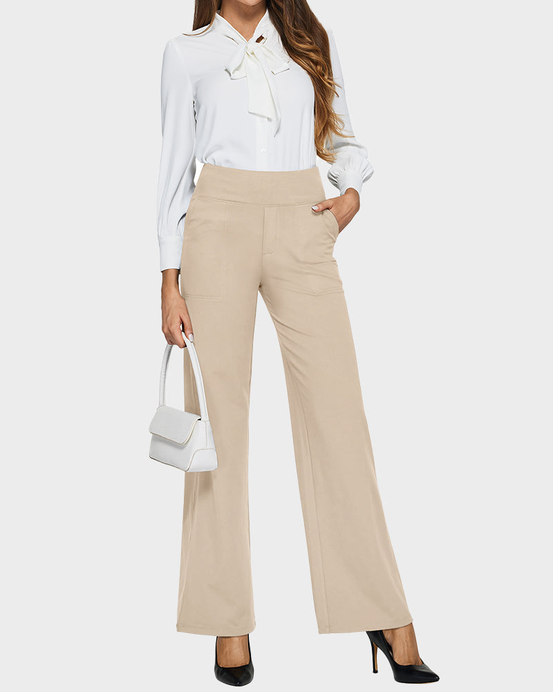 💖PROMOTIE DE ZIUA DE AZI - 50% REDUCERE 💖 Pantaloni largi casual pentru yoga, cu talie înaltă, pentru femei-25