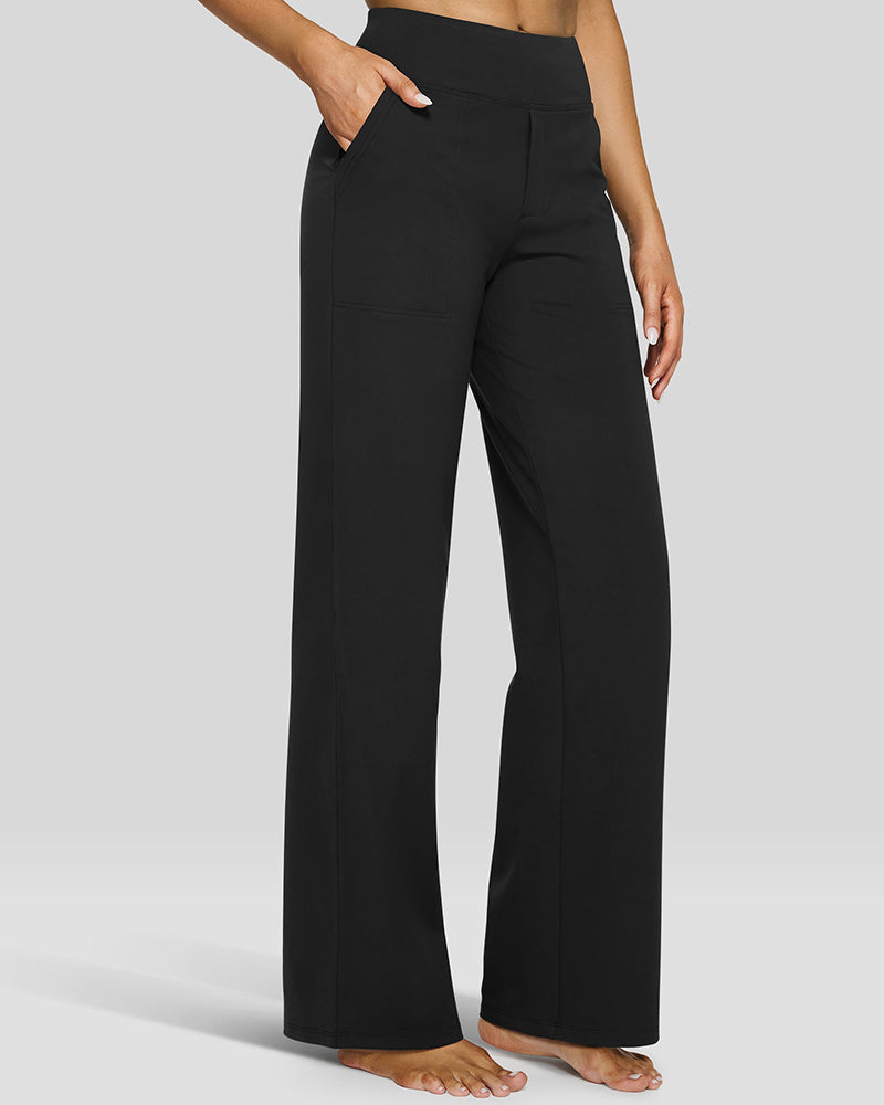💖PROMOTIE DE ZIUA DE AZI - 50% REDUCERE 💖 Pantaloni largi casual pentru yoga, cu talie înaltă, pentru femei-26