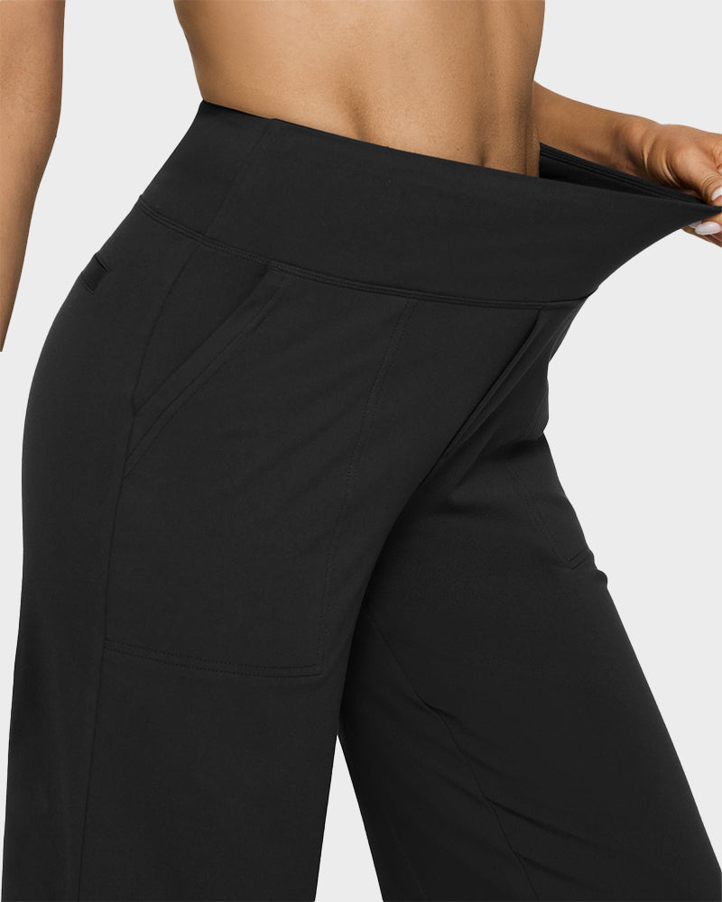 💖PROMOTIE DE ZIUA DE AZI - 50% REDUCERE 💖 Pantaloni largi casual pentru yoga, cu talie înaltă, pentru femei-28
