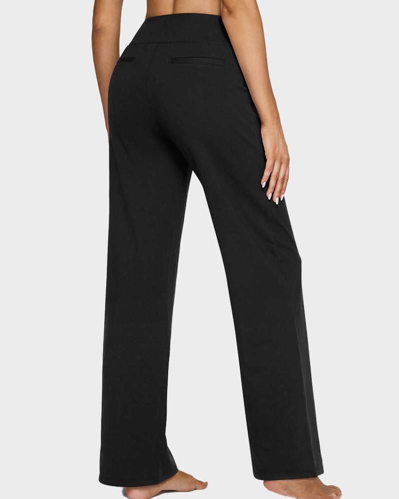 💖PROMOTIE DE ZIUA DE AZI - 50% REDUCERE 💖 Pantaloni largi casual pentru yoga, cu talie înaltă, pentru femei-31