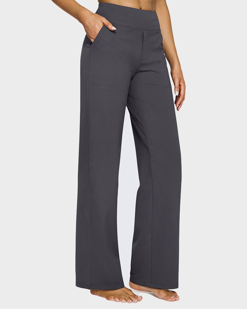 💖PROMOTIE DE ZIUA DE AZI - 50% REDUCERE 💖 Pantaloni largi casual pentru yoga, cu talie înaltă, pentru femei-33