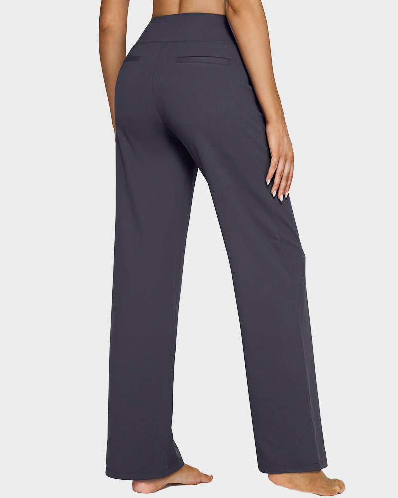 💖PROMOTIE DE ZIUA DE AZI - 50% REDUCERE 💖 Pantaloni largi casual pentru yoga, cu talie înaltă, pentru femei-35