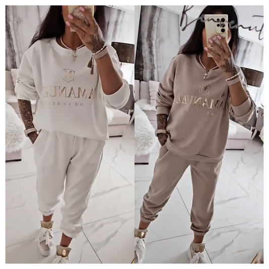 💖 Set de bluză cu mâneci lungi și pantaloni pentru femei