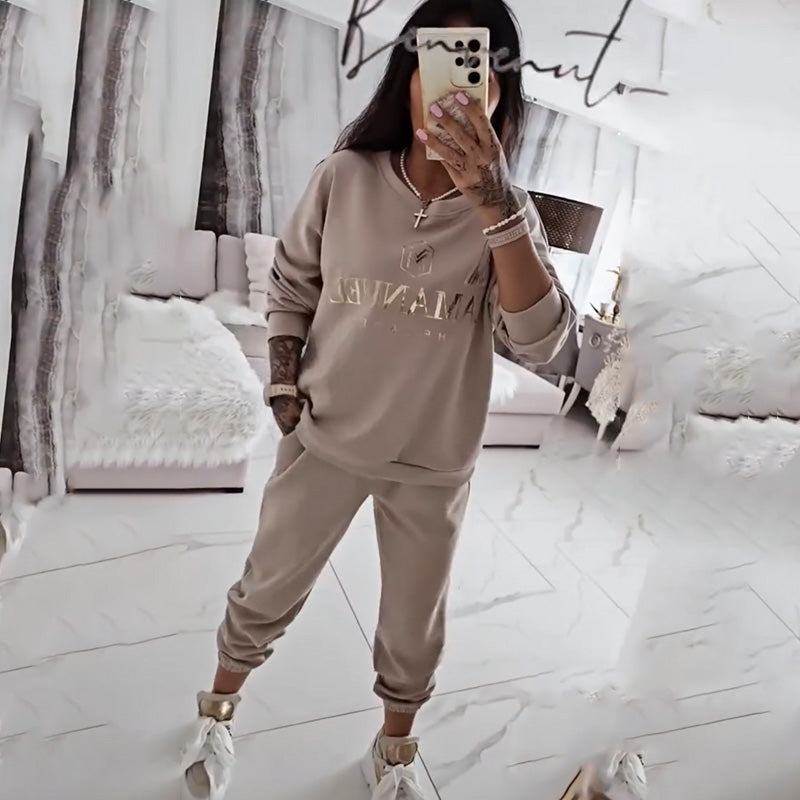 💖 Set de bluză cu mâneci lungi și pantaloni pentru femei-3