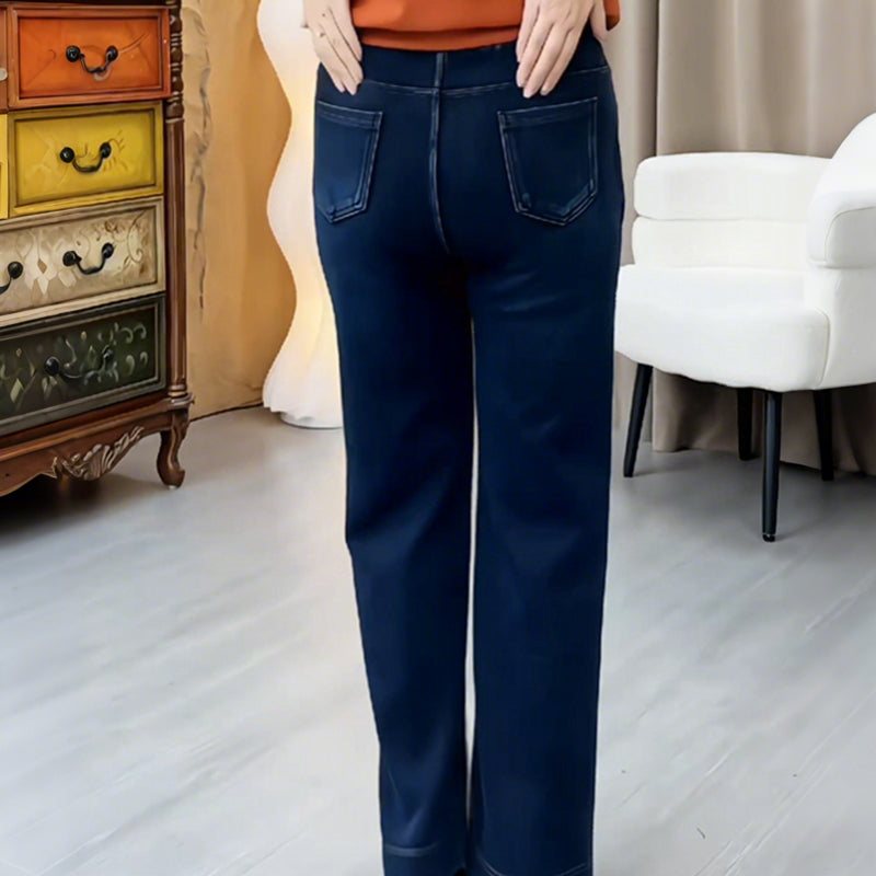 Pantaloni casual pentru femei, cu croi drept-4