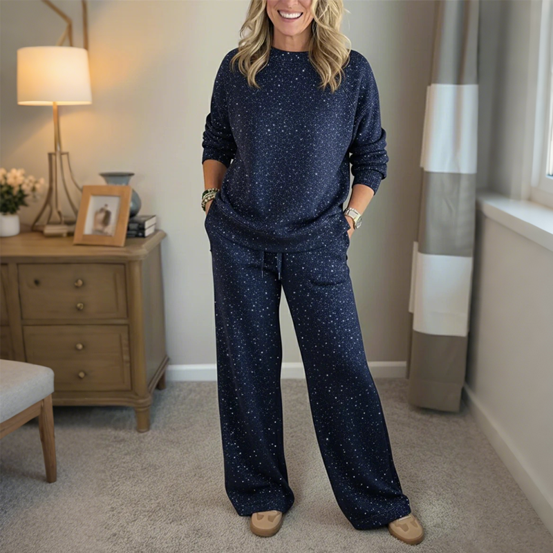 👚👖 Set din 2 piese pentru femei: pulover cu paiete și pantaloni-8