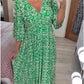 💞Rochie lungă cu decolteu în V și imprimeu boem casual-4