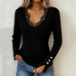 🎁Noutăți 2026 50% REDUCERE💥Bluze din tricot cu guler în V și dantelă pentru femei👕-4