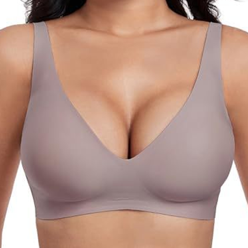 Sutien fără balene, fără cusături, cu decolteu adânc în V și efect push-up-8