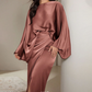 🔥Rochie modernă în stil lounge, cu cordon în talie-17