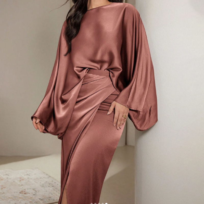 🔥Rochie modernă în stil lounge, cu cordon în talie-17