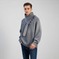 Pulover casual unisex cu nervuri și eșarfă detașabilă-9