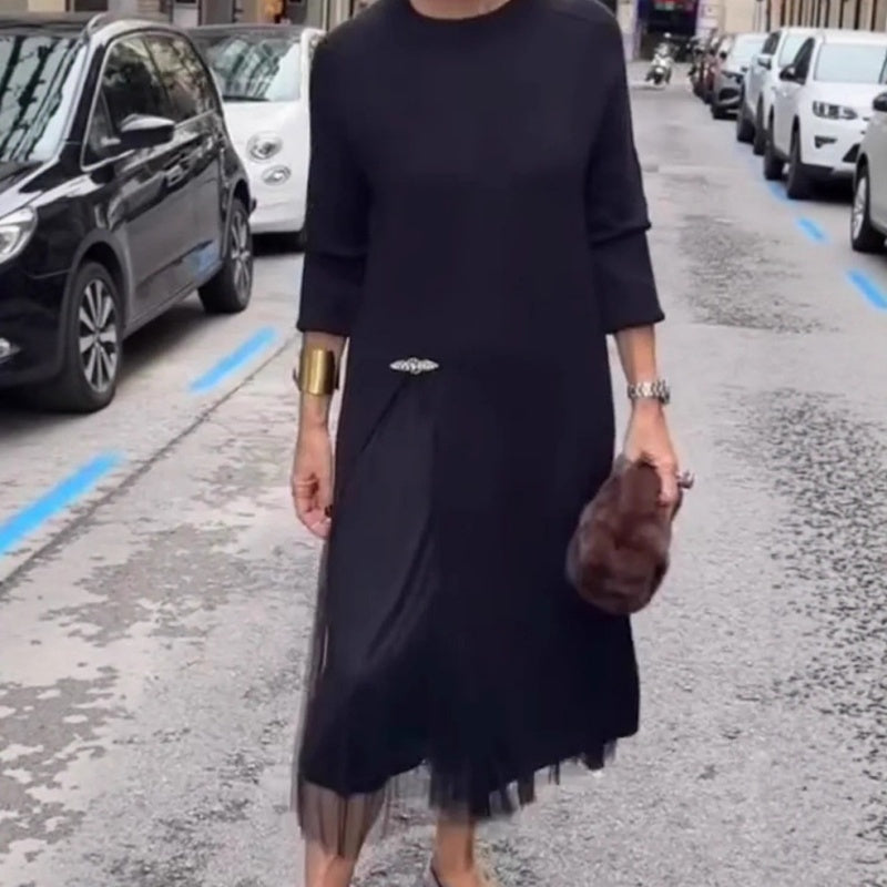 Rochie midi elegantă din tricot pentru femei, cu fante laterale-8