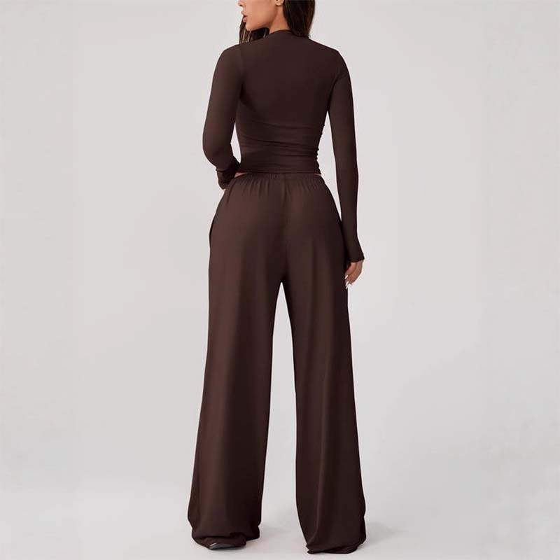 👚Set casual pentru femei, format din top scurt și pantaloni cu șnur🔥✨-1