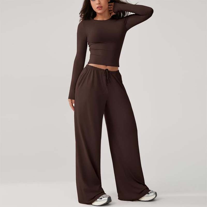 👚Set casual pentru femei, format din top scurt și pantaloni cu șnur🔥✨-5