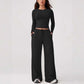 👚Set casual pentru femei, format din top scurt și pantaloni cu șnur🔥✨