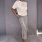 ⏳Ofertă specială limitată⏰Set din 2 piese pentru femei: top tricotat și fustă cu paiete-7