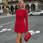 Rochie mini elegantă pentru femei, în linie A, cu decolteu în formă de barcă-6