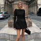 Rochie mini elegantă pentru femei, în linie A, cu decolteu în formă de barcă-5