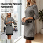 🏆 Reduceri fierbinți - 49% REDUCERE ✨Rochie midi mulată cu guler rotund și imprimeu houndstooth pentru femei-1