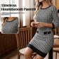 🏆 Reduceri fierbinți - 49% REDUCERE ✨Rochie midi mulată cu guler rotund și imprimeu houndstooth pentru femei-2