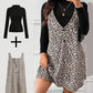 Set rochie și top cu imprimeu leopard, cu aspect stratificat-4