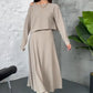 Ținute din tricot din două piese pentru femei Rochie midi fără mâneci și top scurt-2