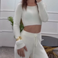 Set casual din 2 piese, pulover și pantaloni cu nervuri-1