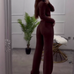 Set casual din 2 piese, pulover și pantaloni cu nervuri-7