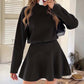 💃 Rochie mini din tricot cu guler înalt pentru femei-11