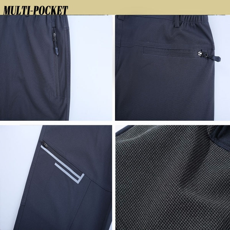 Pantaloni tactici de drumeție pentru bărbați cu buzunare cu fermoar-6